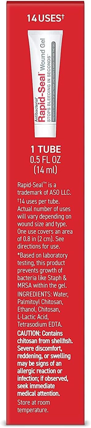 Wound Gel (1 Tube) | Stops Bleeding in Seconds | Ideal for Cuts, Scrapes, Razor Nicks for Emergency First Aid Supplies