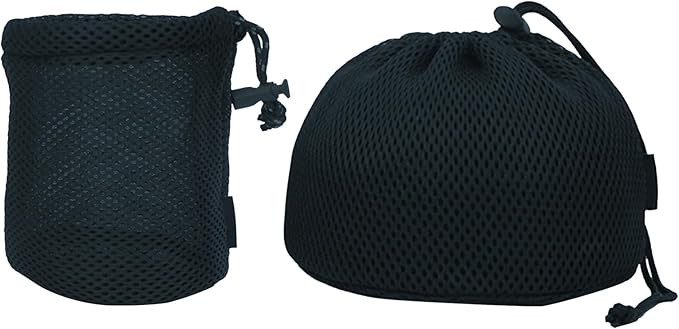 Black Nylon Mesh Bag Travel Stuff Sacks Drawstring Bag Outdoor Pots Storage Bag Camping Tableware Organizers Storage