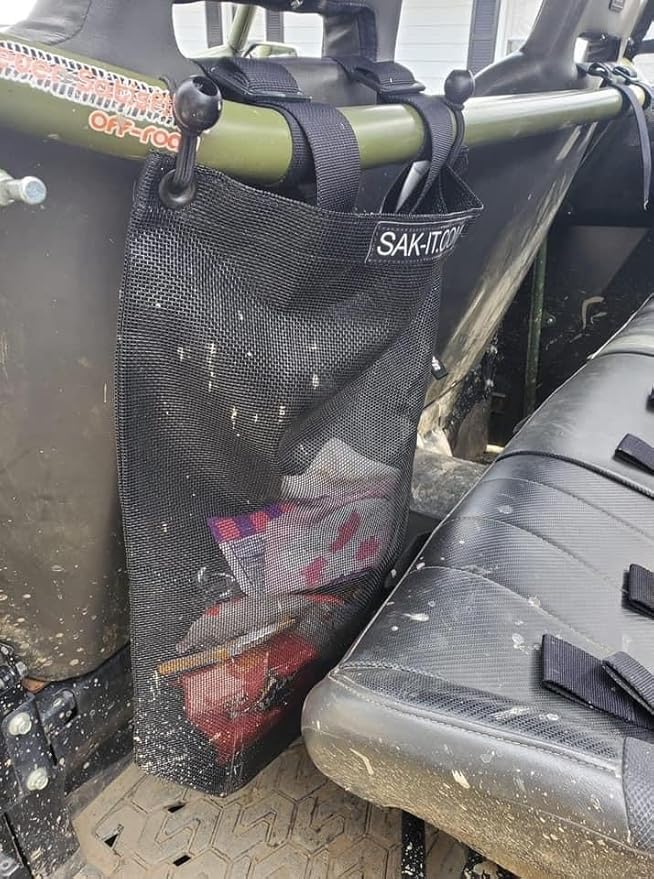 SAK-IT Scrap SAK Off Road Trash Bag. Fits SxS, ATV, Rock Crawler, Mud Truck, Golf Cart, Boat, UTV. Universal Fit for Polaris, Kawasaki, Honda, Jeep.