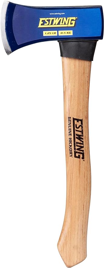 Estwing Axe, 14 Inch Handle, 1.25 lb Head with Hickory Wood Handle, Model #62370