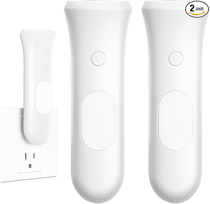 4 in 1 Emergency Lights for Home Power Failure, 2 Pcs Rechargeable LED Flashlight Plug in Wall, Automatic Turn-On Power Outage Night Light Flashlight for Hurricane Preparedness Items, White