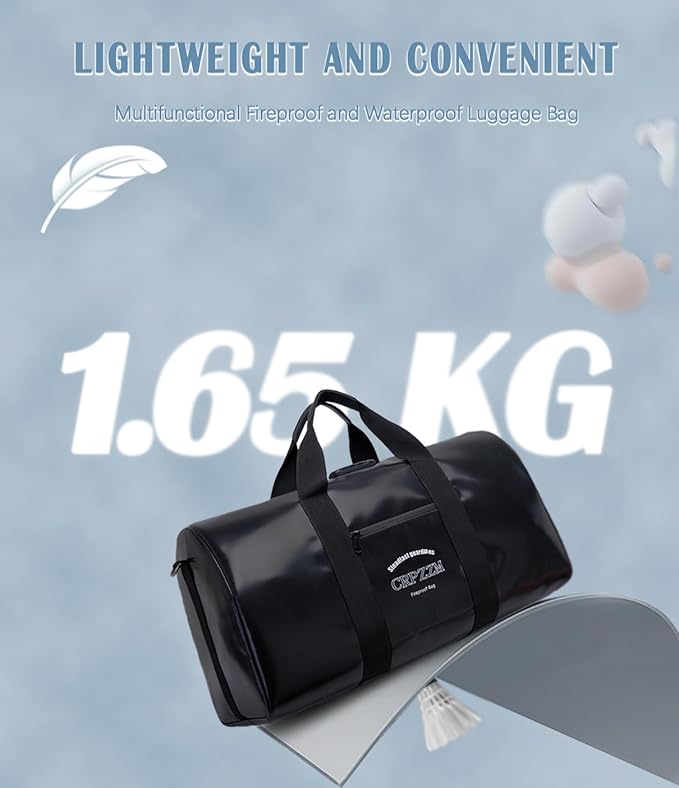 Fireproof Waterproof Duffel Bag,Fire And Waterproof Document Storage，Security code lock multiple protection，perfect travel companion.