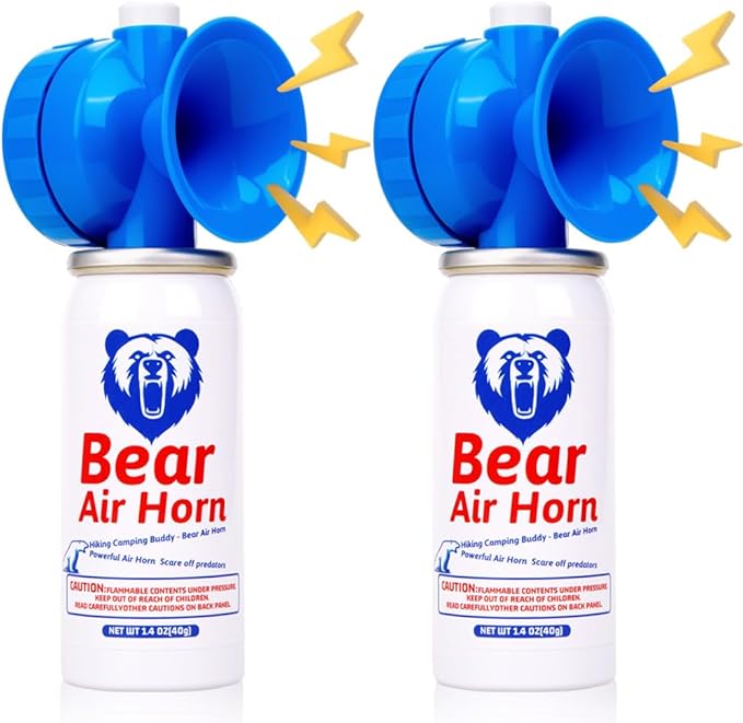 1.4oz Bear Horn for Self Defense, 123dB Loud Mini Air Horn, Audible Up to 1/2 Mile, Safety Air Horn for Hiking,Camping and Outdoor Protection（1.2.4）