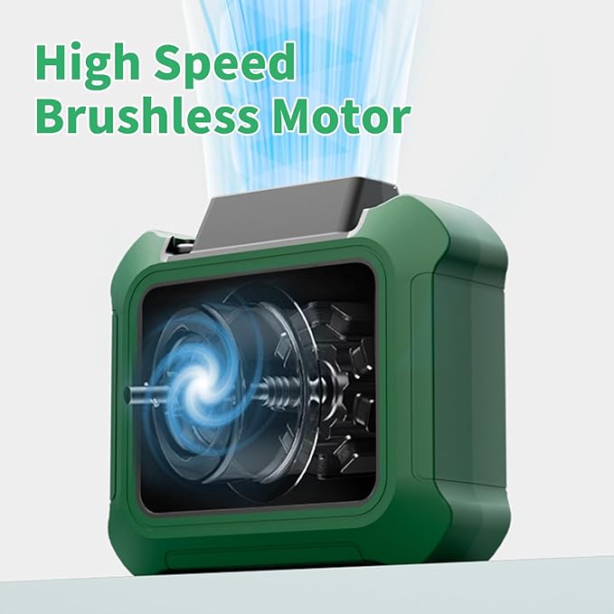 Portable Waist Fan, Personal Clip on Fan Rechargeable Hands-Free Hanging Neck/Desk Fans with 3-Speed Settings & LED Light, Small Wearable Cooling Belt Shirt Fans for Camping Travel Outdoors