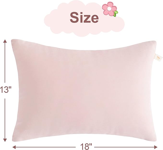 BEDSUM 2 Pack Microfiber Pillows, 13"x18", Soft and Machine Washable for Travel, Pets, Neck, Wrist, Knee Comfort, Pink