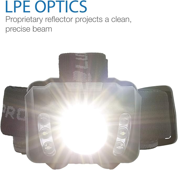 LUXPRO LED Headlamp - Bright 300 Lumen Head Lamp for Outdoors, Camping & Hiking - 6 Light Modes White, Green & Red Light - IPX4 Waterproof - Adjustable Headband - LP345V2 - Batteries Included