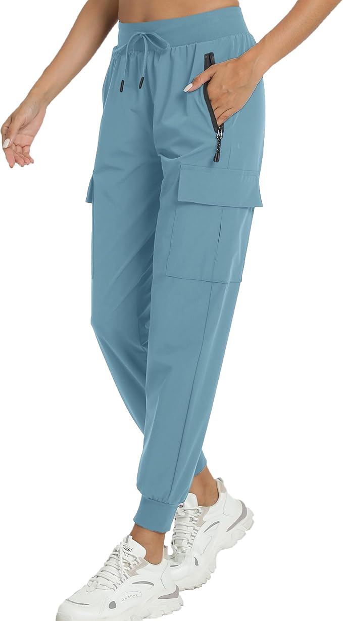 Kcutteyg Womens Water Resistant Hiking Pants with Pockets Quick Dry Soft Athletic Workout Joggers Pants for Camping Travel