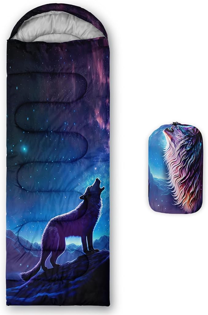 AILONEN Blue Glowing Basketball Sleeping Bag for Kids Boys,Warm and Cool Weather,Lightweight,Waterproof Backpacking,City Theme Ball Sports Sleeping Bag for Camping