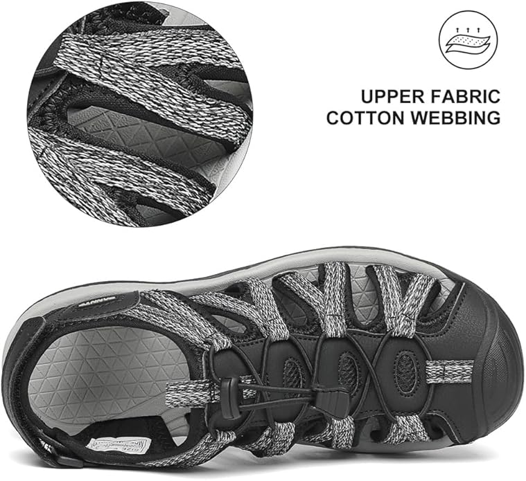 Dannto Women's Closed Toe Hiking Sandals Walking Water Sandal Comfort Athletic Sport Outdoor Sandals