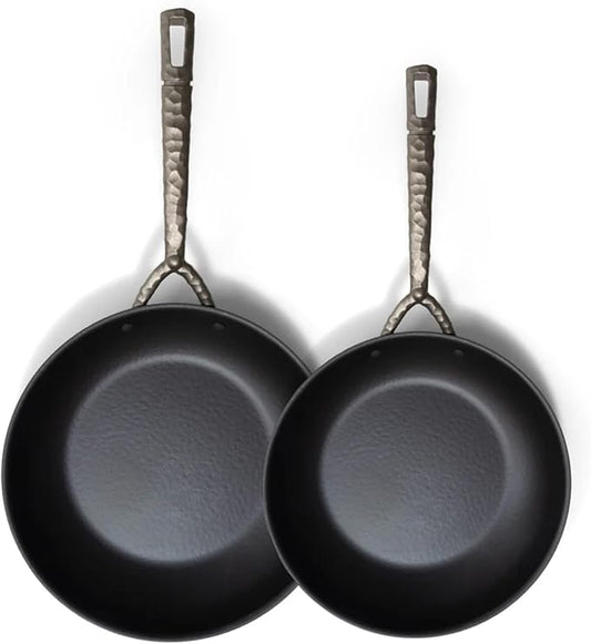 Alva Artist Carbon Steel Frying Pan Cookware Set – Pro-Grade Searing, Pre-Seasoned & Naturally Non-Stick, PFAS-Free – Heats 3× Faster Than Cast Iron – Oven, Grill & Induction Safe, Lightweight Design