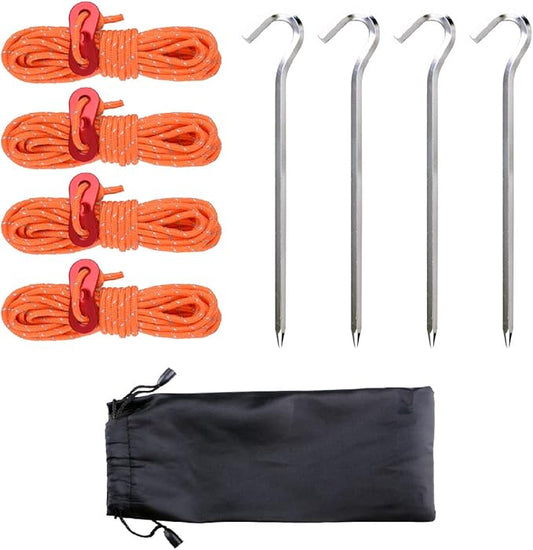 Azarxis Reflective Cord Pack Tent Guyline Rope High-Strength Lightweight with Aluminum Cord Adjuster for Tying Down Tarps, Camping Tent, Outdoor Packaging