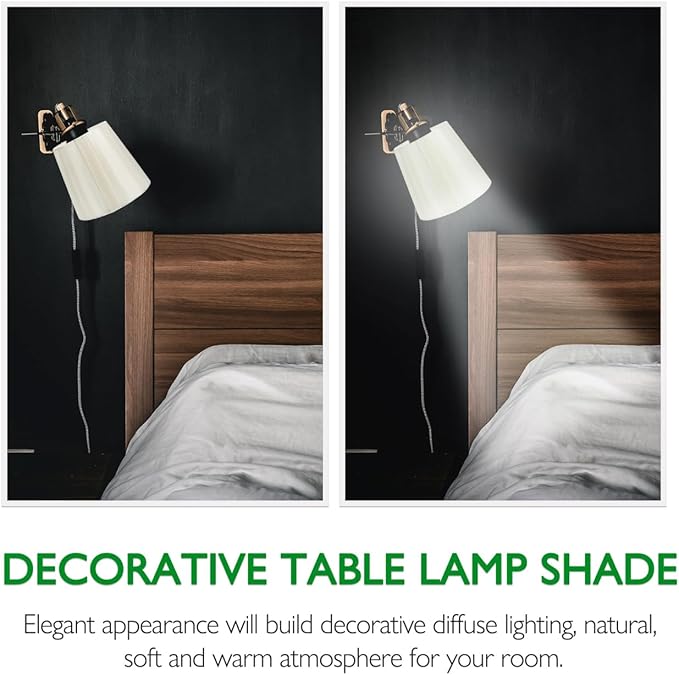 Lamp Shades: General Clip on Lamp Shade, Mushroom Pleated Cylindrical Design, 5.51 X 4.92 X 3.54in for Home Decor