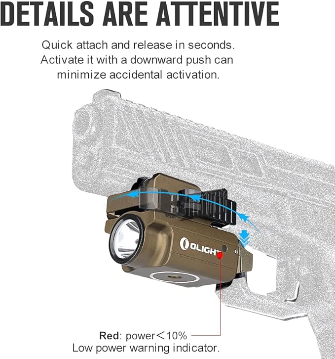 OLIGHT PL-Mini 2 Valkyrie 600 Lumens Magnetic USB Rechargeable Compact Hunting Gear with Adjustable Rail, High Performance CW LED Flashlight with Built-in Battery