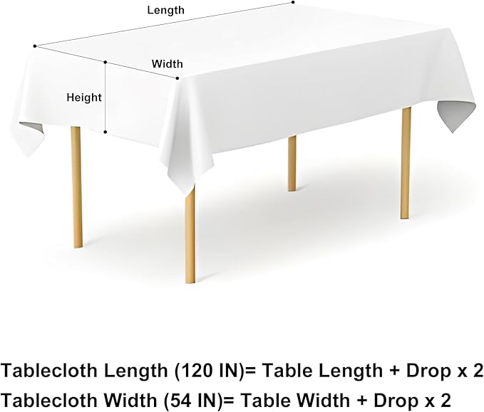 misaya Rectangle Waterproof Vinyl Table Cloth, Buffalo Flannel Backed Tablecloth, Wipeable Plastic Table Cover for Dinner, Kitchen, Outdoor (54" x 120", Yellow and White)
