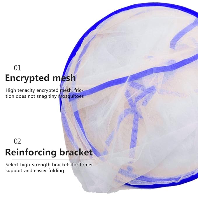 Mini Foldable Net for Head Ultralight Up Net Tent for Bedding Camping Travel Patio, Sleeping Bag Head Mini Folding 48g (L)