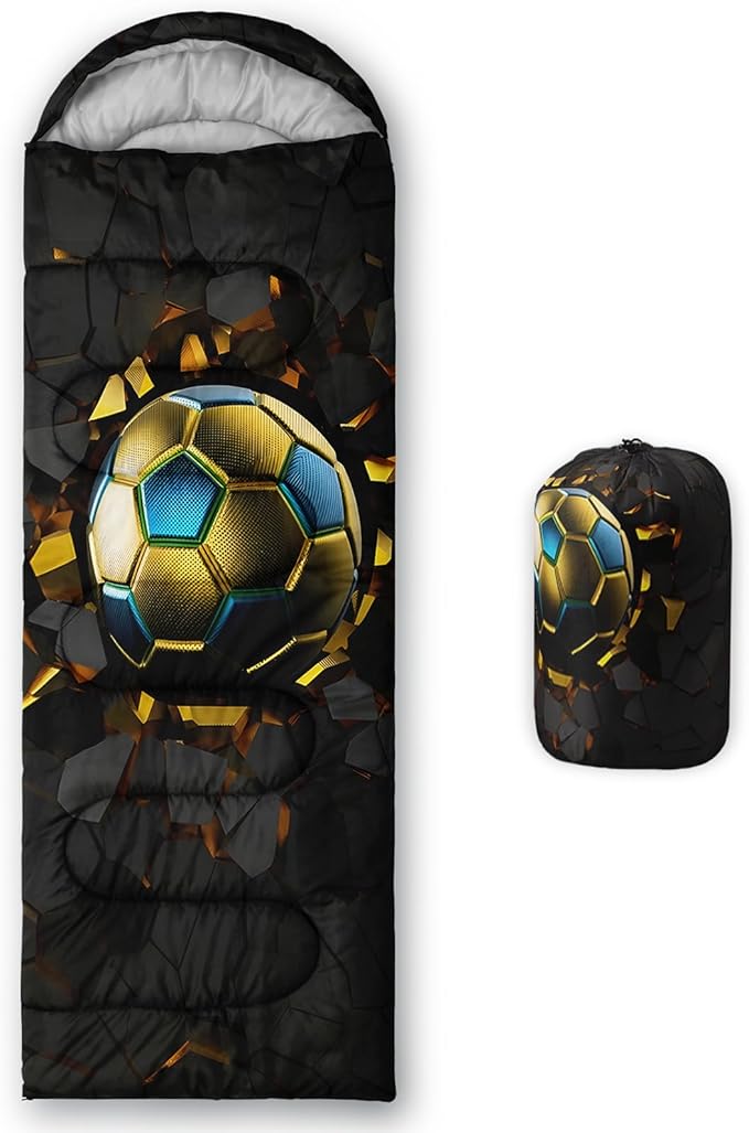 AILONEN Outer Space Astronaut Camping Sleeping Bags,Lightweight & Waterproof,3 Season Warm & Cool Weather,Cartoon Sleeping Bags for Kids,Boys Girls Travelling,Outdoors