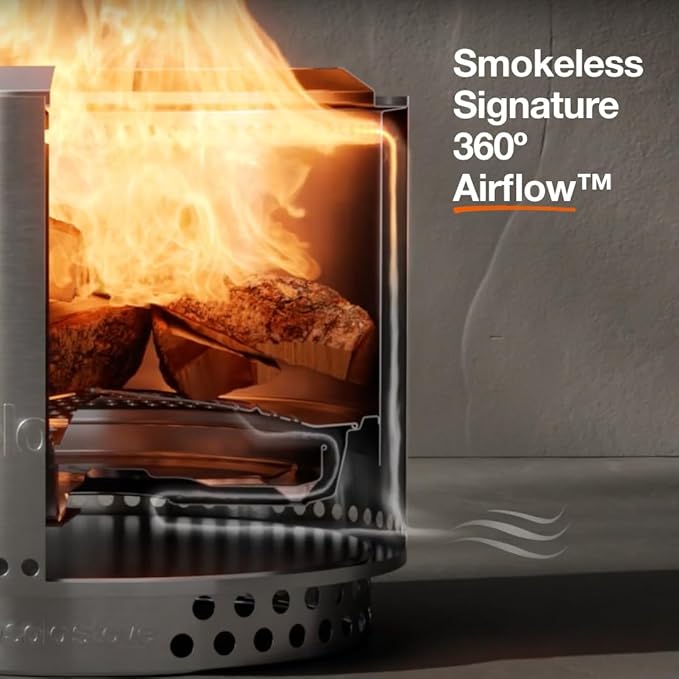 Solo Stove Bonfire with Stand | 19.5" Smokeless Fire Pit, Removable Ash Pan | Portable Stainless Steel Wood Burning Outdoor Fireplace, Ideal for 4–6 People, 21.75 lbs, Water