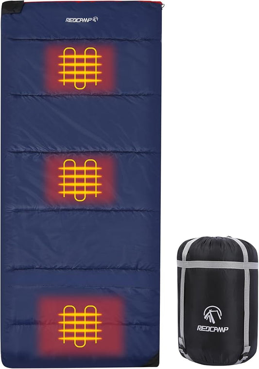 REDCAMP Cotton Flannel Sleeping Bag for Camping Backpacking, Adults Cold Weather Envelope Sleeping Bags with 2/3/4/6lbs Filling