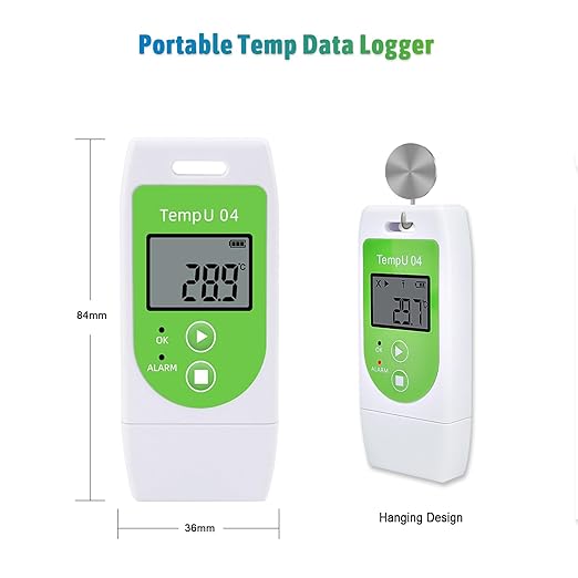 Tzone Temperature Data Logger USB Reusable Temp Recorder with PDF CSV Reports, Digital Thermometer Recording Refrigerator Industrial Temp Datalogger 32000 Points for Lab Freezer Shipment TempU04