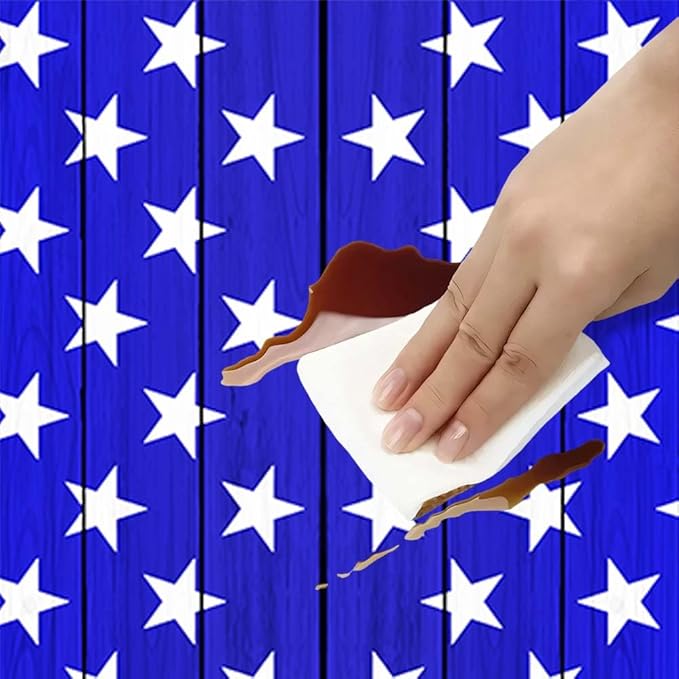 JAWO American Flag Picnic Table Cover with Bench Covers Vintage Camping RV Essentials Waterproof Windproof Fitted Outdoor Tablecloth with Elastic Rectangle Table Cloth Camping Accessories, 30x72in