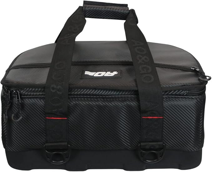 AO Coolers Stow N' Go Soft Cooler, Low-Profile, Leakproof with High-Density Insulation, Holds Ice for 24 Hours, HD Foam Bottom, Carbon Black, 18 Pack