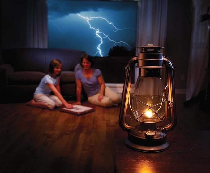 Lamplight Large Paraffin Oil Indoor Lamp, Hurricane Lamp, Emergency Kit, 52664 Farmer’s Lantern Indoor Oil Lamp, Black, Original