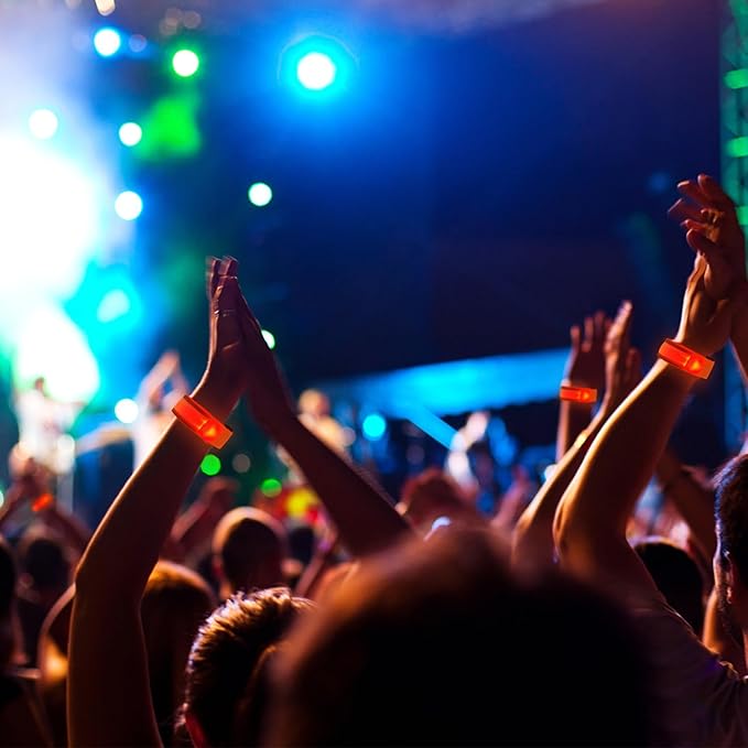 8 Pack LED Bracelets Light Up Wristbands,Glow Flashing Wristbands Glow in The Dark Party Supplies for Party, Festivals, Sports, Camping,Night Events (Orange)