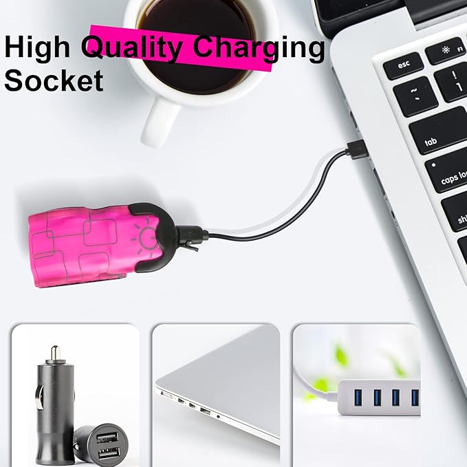 LED Safety Wristband Lights - Rechargeable Light Up Arm Ankle Band Kids Magic Slap Glow Bracelets Reflective Belt High Visibility for Night Cycling Walking Joggers Running Gear