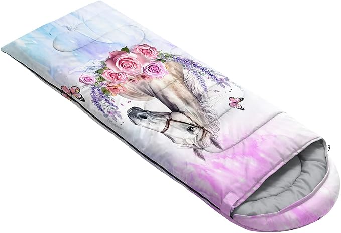 HOSIMA Dear Hunting Pattern Cold Weather Sleeping Bags for Adults,Black Light Weight Sleeping Bags for Kids Adults,WaterProof Sleeping Bags for Outdoors Hiking.