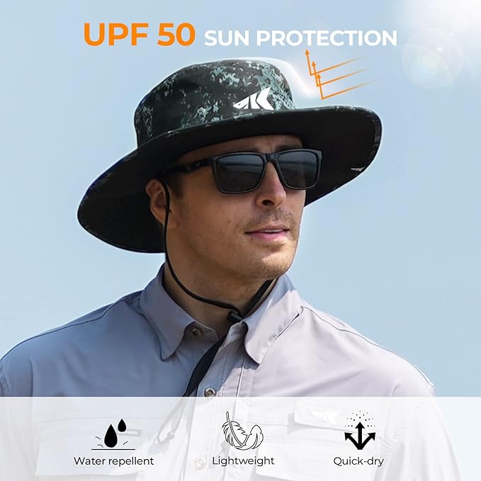 KastKing Sol Armis UPF 50 Boonie Hat - Sun Protection, Fishing, Beach & Hiking, Paddling, Rowing, Kayaking