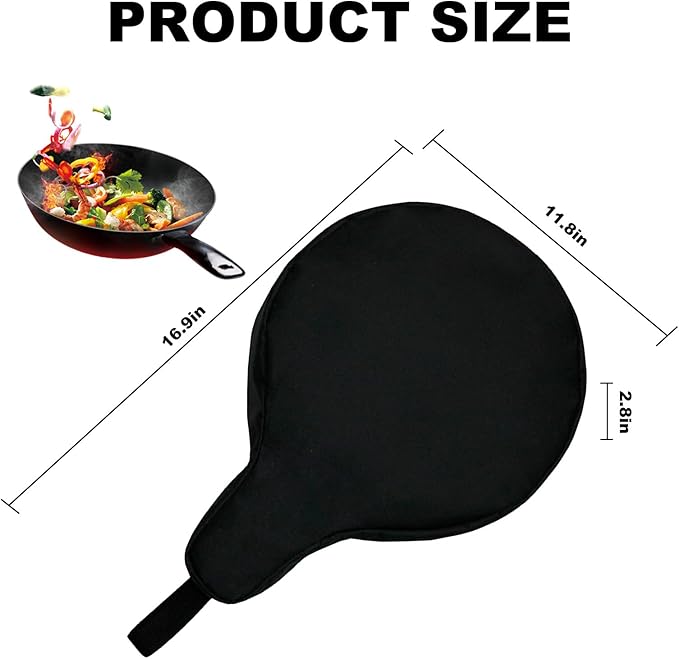 Cast Iron Camping Skillet Bag for 8'' 10'' 12'' Skillets, Durable Skillet Pan Storage Bag Water Resistant Frying Pan Bag with Hanging Loop, Lightweight Skillet Bag for Camping Outdoors,2 pcs