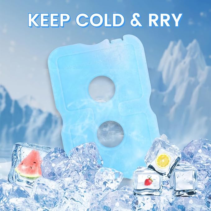 4/8 Pack Ice Packs for Lunch Boxes & Coolers, Slim Reusable Lunchbox Cooler for Women, Quick Freeze Space Saving Freezer Icepack, Long-Lasting Picnic Accessories Small Cold Pack, Travel Essentials