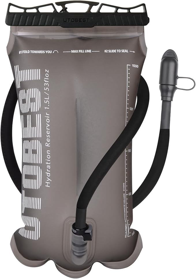 UTOBEST Hydration Bladder,TPU Water Bladder,Water Bladder for Hiking Backpack,BPA Free,Wide Opening,Leak-Proof,Water Reservoir for Hiking Cycling Camping Running