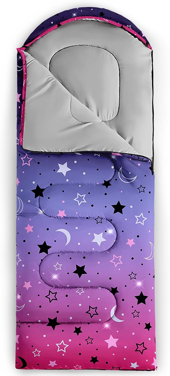 QOOMO Camping Sleeping Bags,3 Season Warm & Cool Weather,Lightweight,Waterproof Sleeping Bags for Adults & Kids,Traveling,and Outdoors,Camping Gear Equipment