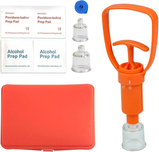 Snake Bite Kit, Bee Sting Kit, First aid kit, Venom Extractor Suction Pump, Bite and Sting First Aid for Hiking, Backpacking and Camping. (Red Kit)