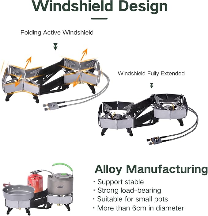 BRS-32 Portable Camping Stove, Foldable, Adjustable Control, and Carrying Case Included - Experience Hassle-Free Outdoor Cooking