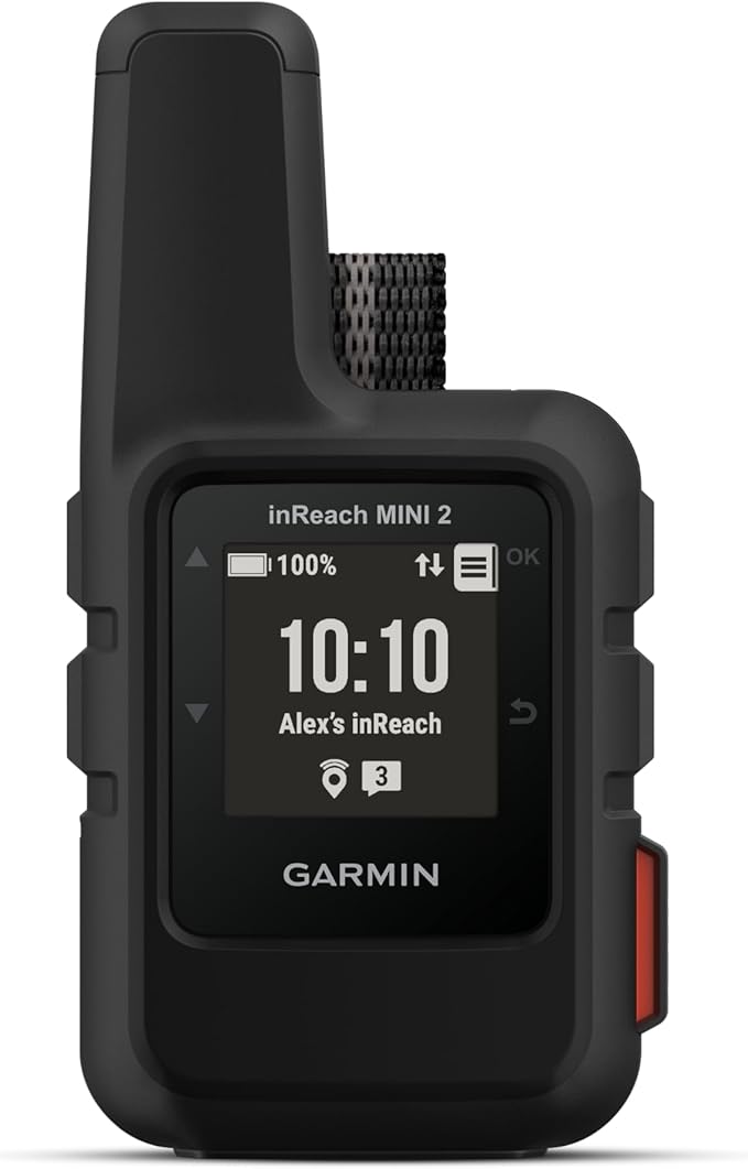 Garmin inReach Mini 2 Satellite Communicator, Lightweight Compact Rugged Design, Portable Handheld GPS for Hiking, Text Messaging Device Bundle with Accessories (Black)