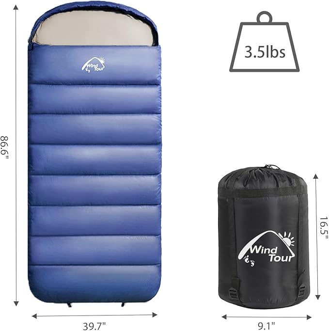 Sleeping Bags Lightweight Waterproof- Cold Weather Sleeping Bag Camping Hiking Outdoor Travel Adults Girls Boys Mens