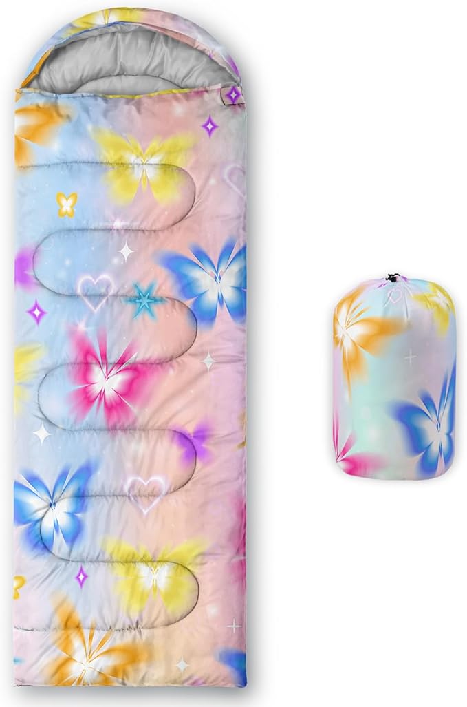 HOSIMA Dear Hunting Pattern Cold Weather Sleeping Bags for Adults,Black Light Weight Sleeping Bags for Kids Adults,WaterProof Sleeping Bags for Outdoors Hiking.