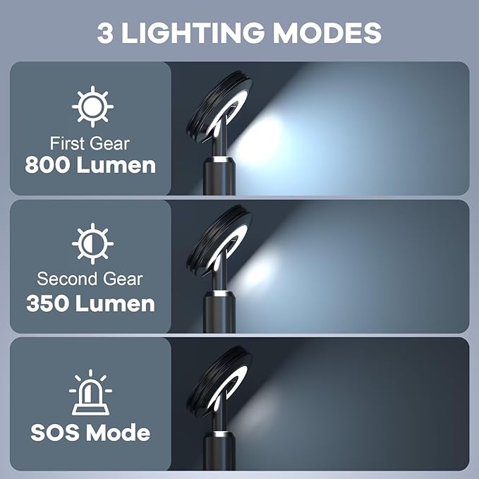 BIAT Telescopic Camping Light 1PCS, Camping Lantern Rechargeable, Led Work Light with Stand Battery Powered 10800mah, Portable Camping Lamp and Flashlight, Camping Lights for Hiking, Camping, Fishing