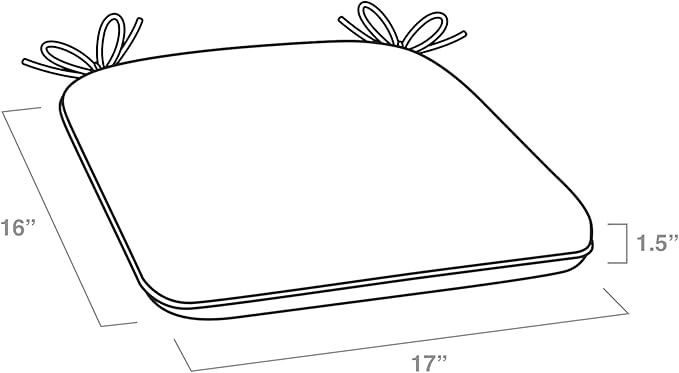 Arden Indoor/Outdoor Foam Seat Pad, 2 Pack, 17 x 16, Patio Cushion, Water Repellent, Fade Resistant, Foam Cushion Clark Blue