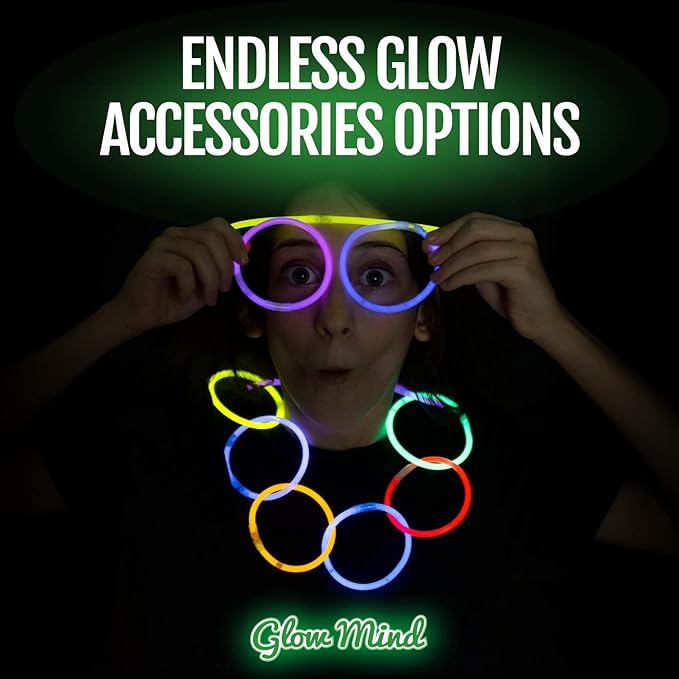 400 Ultra Bright Glow Sticks Bulk - Halloween Glow in the Dark Party Supplies Pack - 8" Glowsticks Easter Party Favors with Bracelets and Necklaces