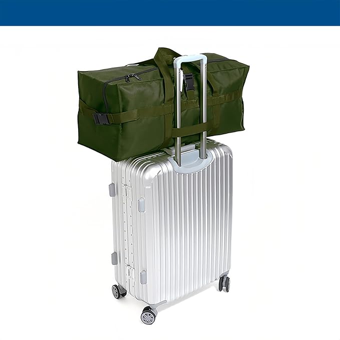 Large Duffel Bag, Waterproof Carry on Weekend Overnight Storage Bag over Luggage for Airline, Travel, Camping, Moving