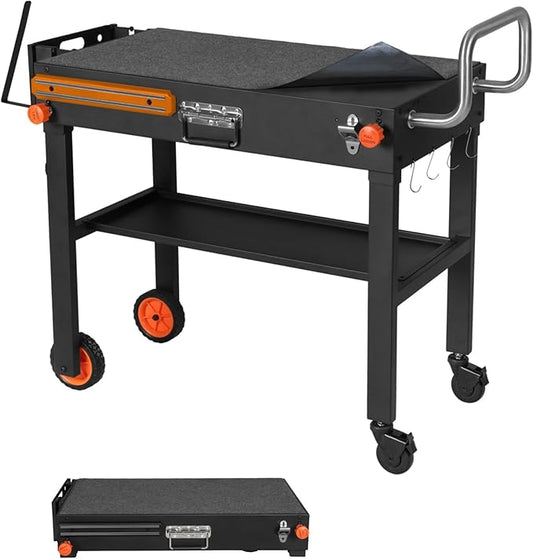 Grill Table, Blackstone Griddle Stand, Grill Carts Outdoor With Wheels, Used for Blackstone Griddle And Weber, Foldable Quickly Ninja Grill Stand Suitable for Travel/Camping