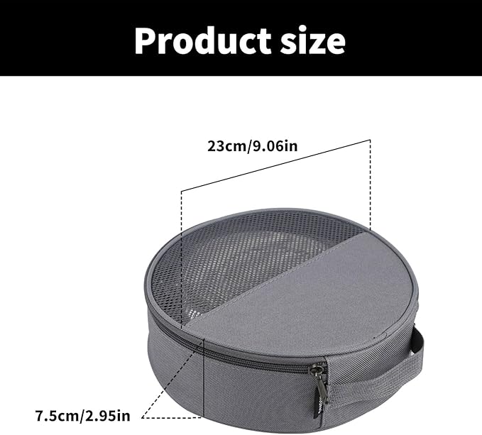 Round Plate Carriers Bag with Zippers and Handle for Outdoor Camping Tableware Storage Dish Organizers Picnics Plate Bag