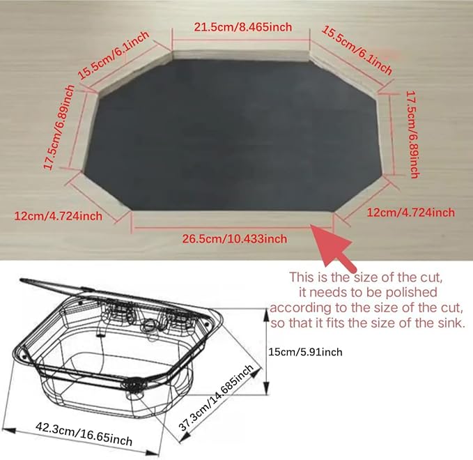 15x17 In Undermount RV Bar Kitchen Sink Workstation with Folding Faucet A and lid, 304 Stainless Steel Single Bowl Hand Wash Basin Drop in Sink Caravan Camper Van Boat Home Mobile Trailer