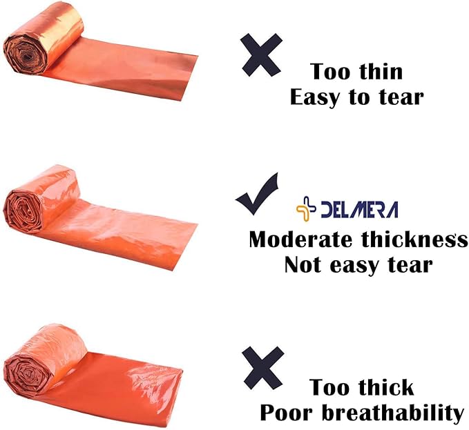 Delmera Emergency Sleeping Bag, Lightweight Survival Sleeping Bags Waterproof Thermal Emergency Blanket, Bivy Sack Survival Gear for Outdoor Adventure, Camping, Hiking, Orange, Green