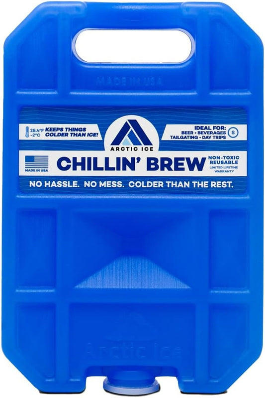 Arctic Ice Chillin' Brew Series Long Lasting Reusable Ice Pack - Freezes at 28° Fahrenheit - Designed to Keep Beverages Colder Than Ice