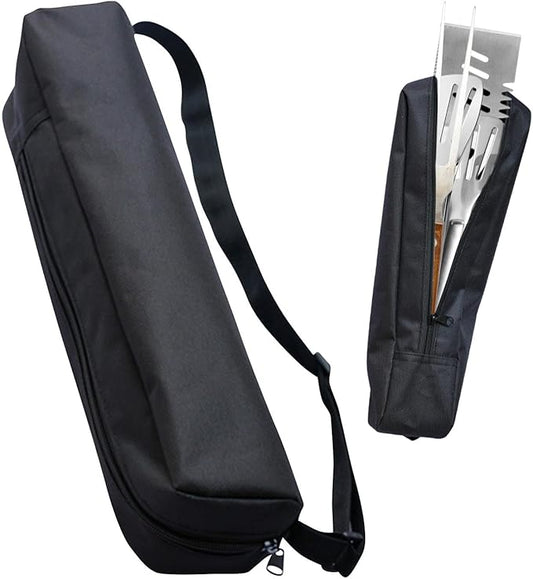 Grill Utensil Storage Bag, Grilling Bags for Outdoor Grilling, Foldable Grill Hardware & Tools BBQ Bag, Oxford Cloth Grill Utensil Storage Bag for Camping and Hiking BBQ(black)