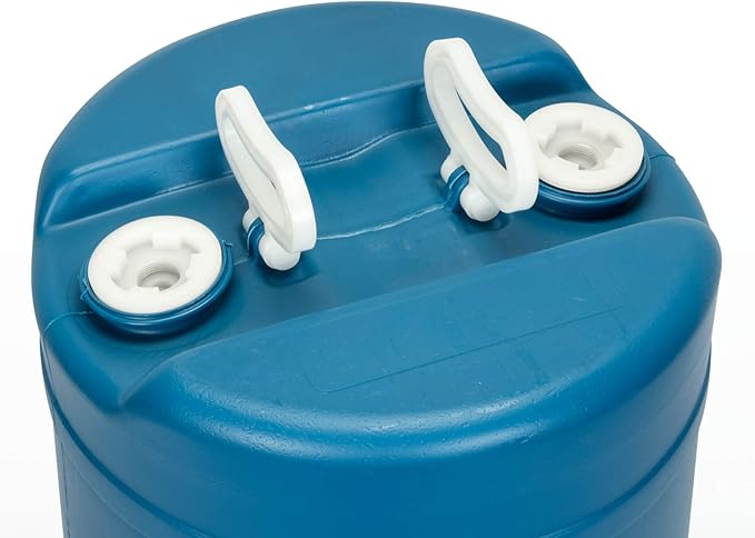 15 Gallon Emergency Water Storage Barrel - Preparedness Supply - Water Tank Drum Container - Portable, Reusable, BPA Free, Food Grade Plastic (1 Tank)